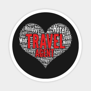 Travel agent Heart Shape Word Cloud Design print Magnet